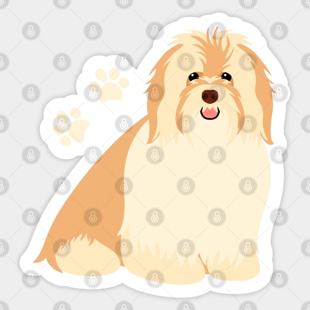 Happy Havanese Dog Sticker by LulululuPainting